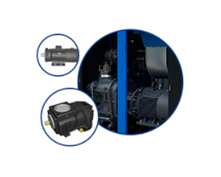 Low-pressure powder conveying screw air compressor